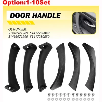 Cubierta interior negra de la manija del panel de la puerta para BMW 335d sedán 08-12 Foto 1 de 4