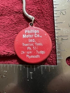 Vintage Advertising Keychain, Phillips Motor in Trenton, TN.  Chrysler/Dodge. - Picture 1 of 3