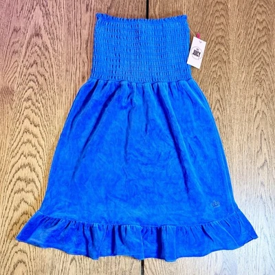 Vestido Juicy Couture Azul Terry Sin Tirantes S Nuevo con Etiquetas Corona Logo Y2K Terciopelo Foto 1 de 4