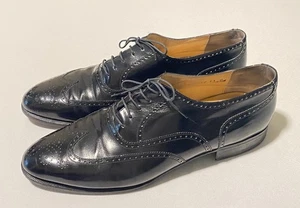 Salvatore Ferragamo Medaillon Budapester Oxford Brogue schwarz Herren eleganter Schuh Größe 11D - Bild 1 von 24
