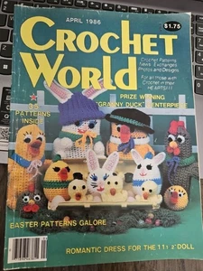 August 1986 Easter Crochet World Magazine Pineapple Dress Fruit Rug Toys - Picture 1 of 8