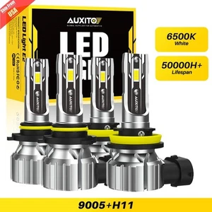 4x Kit de conversión de bombillas de faros LED AUXITO 9005 H11 haz alto/bajo blanco brillante - Imagen 1 de 14