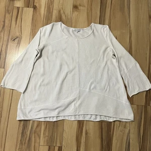 Habitat Damen Pullover Gr. M weiß Mischstrick Glockenärmel Relaxed Fit Lagenlook - Bild 1 von 8