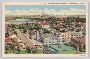 Aerial View from Huron Building Kansas City KS Linen Postcard - Picture 1 of 2
