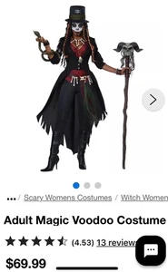 Voodoo Magic Halloween Kostüm Erwachsene LG 6-teilig Komplettset Cosplay Theater - Bild 1 von 16