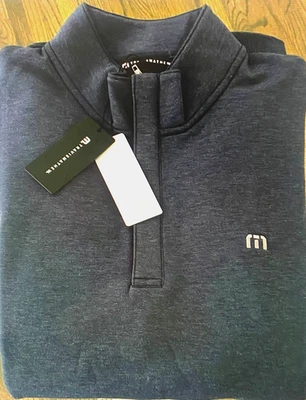 Men's TravisMathew Cloud Quarter Zip 2.0 , Heather Blue, XLarge, $149!! - Image 1 of 4