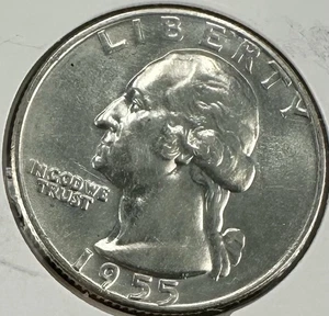 Cuarto de dólar Washington 1955-D - Choice BU - 90 % plata - Denver Mint - Imagen 1 de 2