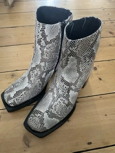 Black White Gangster 60s 70s Pimp Daddy Disco Platform Costume Shoes Size 9 Mens - Picture 1 of 5
