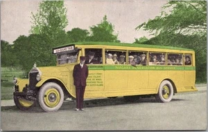Postal publicitaria de las Cataratas del Niágara, Nueva York SERVICIO DE AUTOBÚS DE RESERVA DEL NIÁGARA - Imagen 1 de 2
