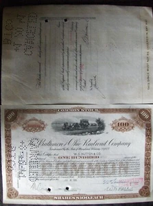 Baltimore & Ohio Railroad Comp. stock certificate. Payee E.F. HUTTON & Co 1940 - Picture 1 of 1