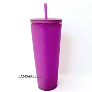 Starbucks 2022 Purple Soft Touch Cold Cup Tumbler Venti 24 oz - Picture 1 of 5