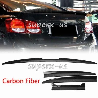For Lexus GS300 GS350 GS400 GS450h Rear Trunk Spoiler Lip Roof Tail Wing Carbon Foto 1 de 4