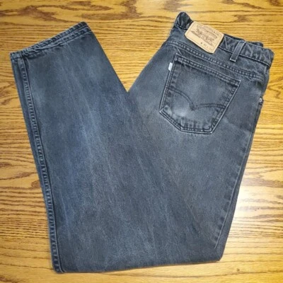 90s Levi’s 517 USA Black Stone Wash Bootcut White Tab Jeans 40x34 (39x33 Actual) - Image 1 of 4