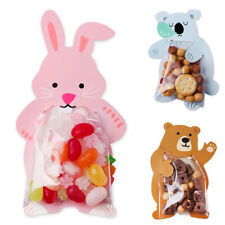 10/50X Animal Cellophane Birthday Party Candy Sweet Cookie Xmas Gift Bags 