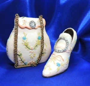 Popular Imports Nostalgia Miniature Tapestry Heeled Pump & Handbag Purse - Picture 1 of 21