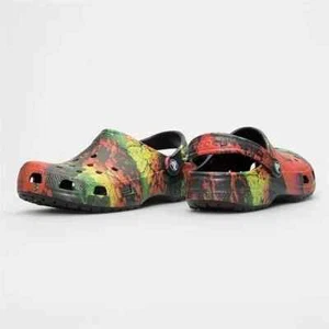Crocs CLASSIC CYBER BEACH CLOG Unisex Marbled Multi Black Clogs NEW with Tags - Picture 1 of 2