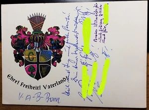 VAB Bonn - Burschenschaft - Wappen Urburschenschaft 1820 / Karte 1978 Studentika - Bild 1 von 1