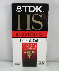 TDK T120 HS High Standard 6 Hours VHS Blank Video Tape - NEW factory sealed - Picture 1 of 3