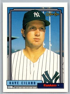Dave Eiland 1992 O-Pee-Chee Set Break BASEBALL #406 New York Yankees - Image 1 of 2