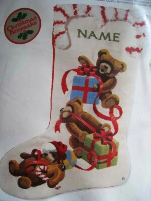 Sunset Crewel Stitchery Праздничный Набор Чулков, ДЖИНГЛЫ ЛЮБЯТ РОЖДЕСТВО, 2001, 18" - Изображение 1 из 4