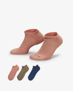 3 x Nike Everyday Plus Cotton Cushion No Show Adults Training Running Gym Socks - Picture 1 of 8