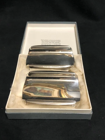 Boxed Pair of Art Deco Sterling Silver dishes-Reid & Sons Birmingham 1934 Cover