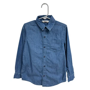 Janie And Jack Boys denim shirt blue long sleeve size 5 - Picture 1 of 8