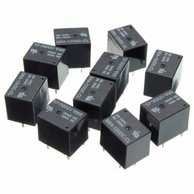 10pcs Relay 5 Pin SPDT SRA-12VDC-CL DC 12V Coil Relay 20A Universal PCB N K8L1 - Image 1 of 4