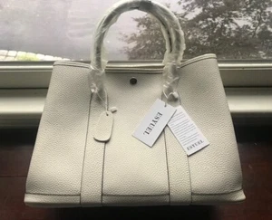 Esyuel Ladies Leather "Medium "Tote, Bone, New With Tags ! - Picture 1 of 9