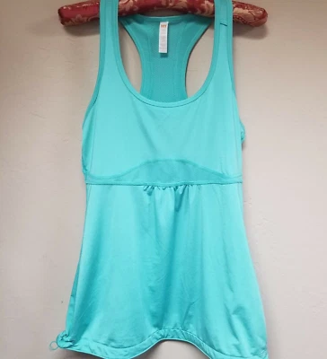 Camiseta sin mangas deportiva Lucy para mujer pequeña espalda deportiva malla cordón cintura elástica azul Foto 1 de 4