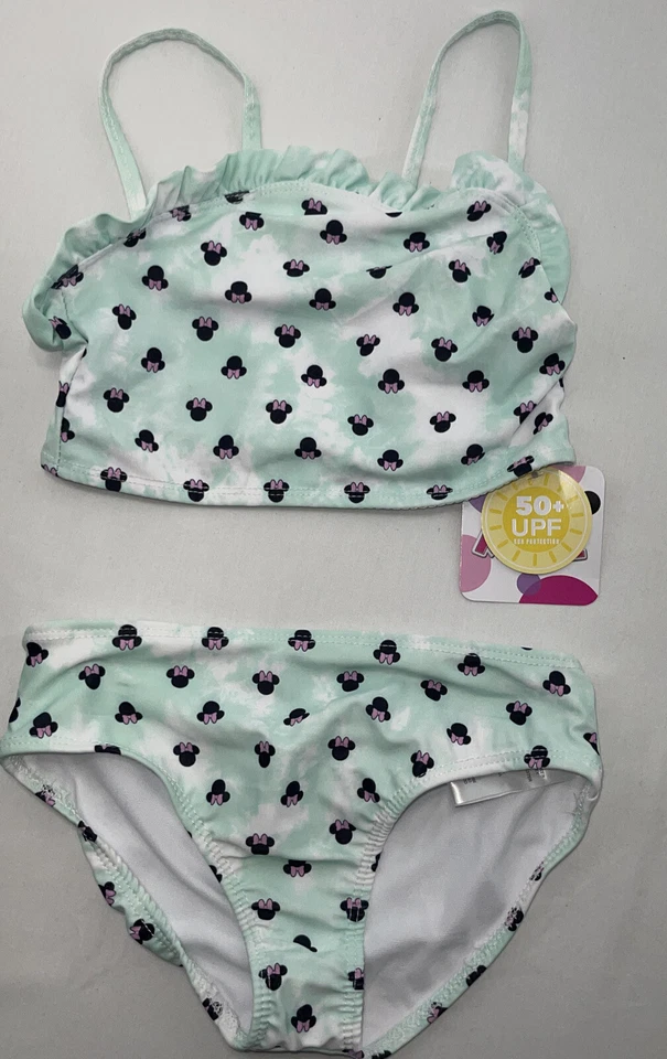 Disney Junior Minnie Mouse Traje de Baño Niñas Tankini Bikini Conjunto Talla 5 Suite de Natación Foto 1 de 4