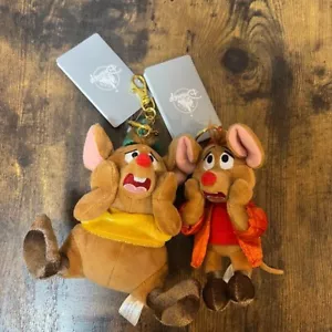 Japan Tokyo Disney Store Jaq and Gus Plush Keychain Cinderella New - Picture 1 of 2