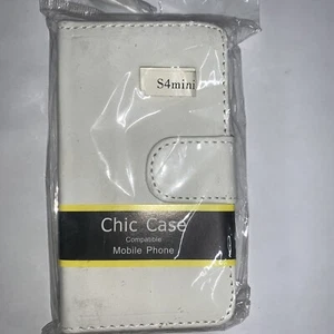 Flip Leather Wallet Case Cover for Samsung Galaxy S4 Mini - White - Picture 1 of 2