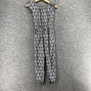 Star Ride Jumpsuit Girls S Small Black Geometric Drawstring Sleeveless Skinny - Picture 1 of 7