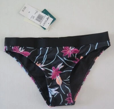 Roxy ERJX404355 Women's Sz XS Anthracite Floral Active PT Belted Bikini Bottom - Image 1 of 3