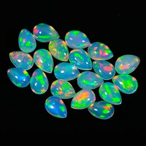 Ethiopian welo fire Opal Cabochon Loose Gemstone, AAA+ Natural Welo Opal 4x6 MM - Picture 1 of 7