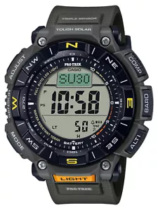 NUOVO Orologio Uomo Casio Protrek TRIPLE SENSOR Duplex LCD World Time Solar PRG340-3 - Foto 1 di 5