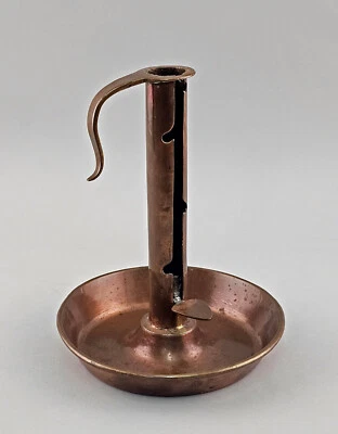 9233007 Großer Schiebeleuchter Kupfer Biedermeier um 1820 kerzenhalter antik - Bild 1 von 3