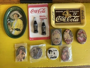 COCA-COLA LOT 10 MISC. MAGNETS/CHANGE TRAY/SEW KIT/MIRRORS/COASTER USA/HK LOT 10 - Picture 1 of 2