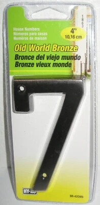 Hy-Ko 4" House Number 7 Modern Style Font Old World Bronze BR-420WB  - Image 1 of 3