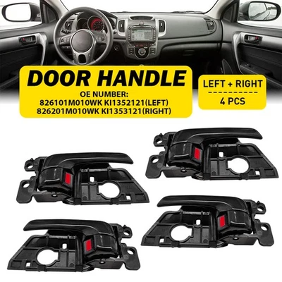 4PCS Black Interior Inside Inner Door Handle Assembly For 2010-2013 Kia Forte - Image 1 of 4