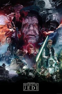 Star Wars Return of Jedi Trilogie Chris Valentine zeitgesteuertes Poster Giclee 8 Mondo Brandneu in OVP - Bild 1 von 1
