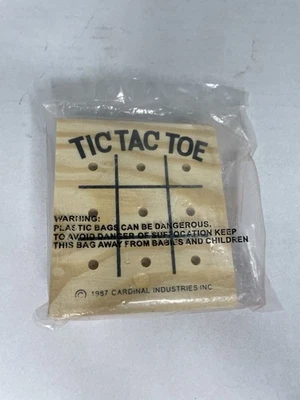 VTG 1987  TIC TAC TOE Wood Peg Board Game - Travel Coffee Table Toy Sealed - Image 1 of 2