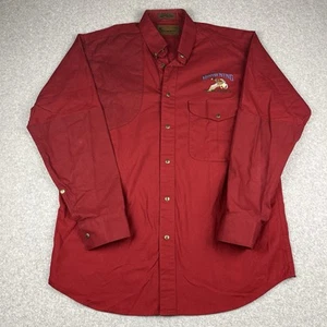 Browning Red Duck Hunting Shooting Shirt Mens Medium Button Chamois Hunt Outdoor - Picture 1 of 10