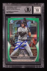 Jacob Gonzalez Signed 2023 Bowman Chrome Draft Green Refractors #BDC167 #40/99 R - Picture 1 of 2