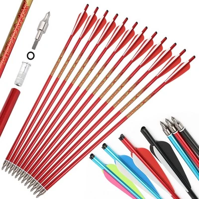 Crossbow Bolts Aluminum Arrows 20" 22" Shaft Vanes Archery Bow Hunting Target - Image 1 of 4
