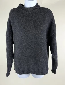 Women's Naadam Charcoal Long Sleeve Crew Neck Oversize Cashmere Sweater Size S - Picture 1 of 5