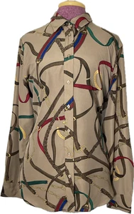 Lauren Ralph Lauren Damen Button-Down-Hemd Reitsport-inspirierter Druck XL $ 125 - Bild 1 von 7