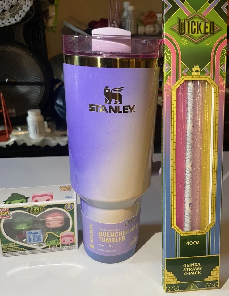 2025 Wicked: For Good Stanley 40oz Oz Cup, Funko pop Wicked Keychain, Straw 4pk - Image 1 of 1