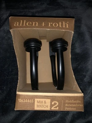 Juego de 2 soportes de cortina Allen and Roth - negro - nuevo Foto 1 de 4